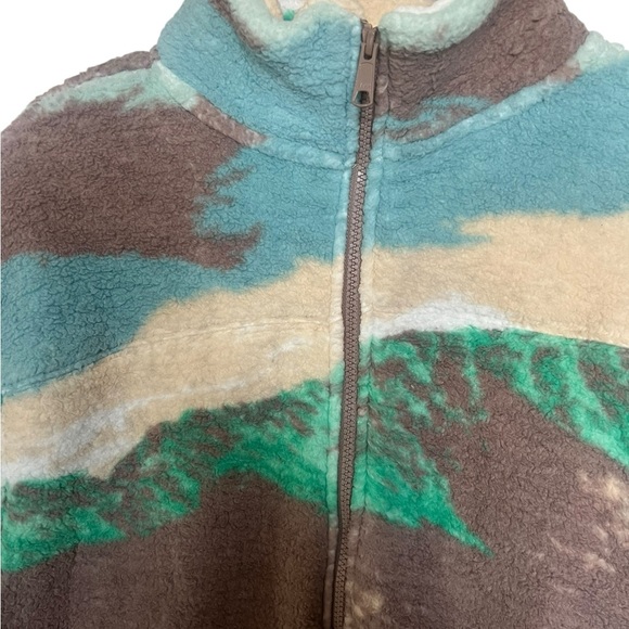 Levi's Atlas Sherpa Mountain Landscape Fleece - Mink - Size Small - Picture 8 of 14